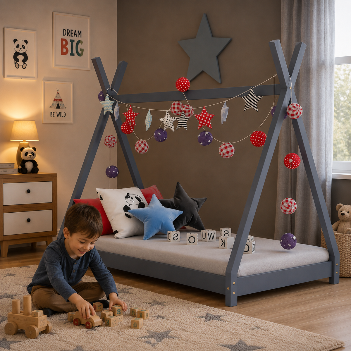 Lit Cabane Tipi Gris - Lilou